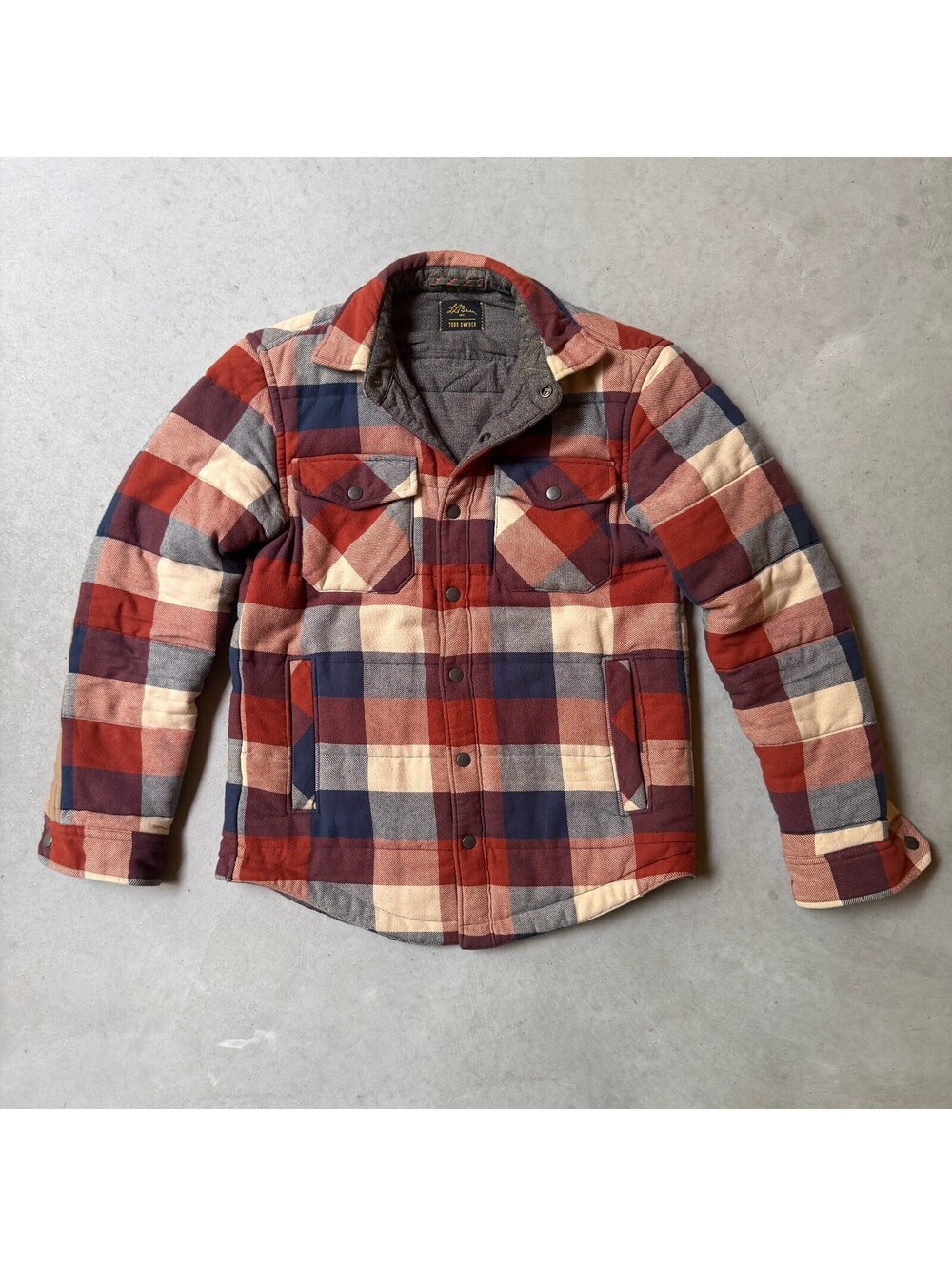 L.L. Bean Todd Snyder Quilted Flannel Shirt Jacket S Reg Signature Plaid Cotton